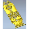 Декоративная вертикальная накладка "Лотос и Птицы" - STL модель для ЧПУ