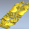 Декоративная вертикальная накладка "Лотос и Птицы" - STL модель для ЧПУ
