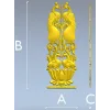 Декоративная вертикальная накладка "Лотос и Птицы" - STL модель для ЧПУ