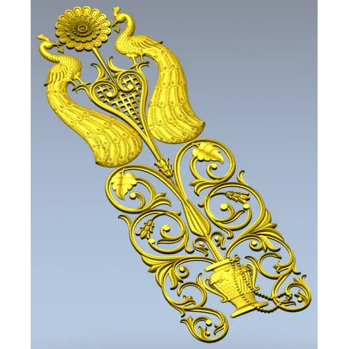 Павлиний картуш для фрезеровки - STL 3D модель