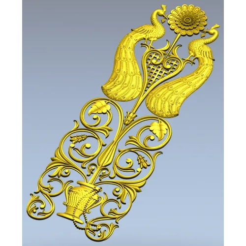 Павлиний картуш для фрезеровки - STL 3D модель