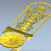 Декоративная арочная панель с вазой и розеткой - 3D модель STL для ЧПУ