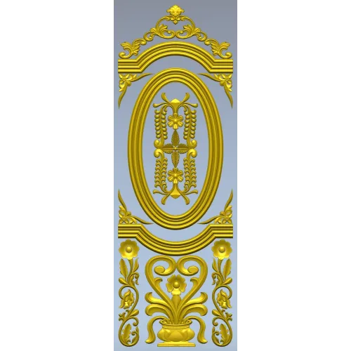 Декоративная дверная панель - овальный рельеф для ЧПУ (STL)