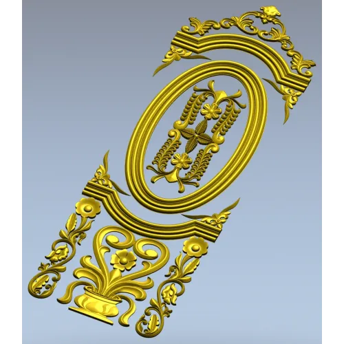 Декоративная дверная панель - овальный рельеф для ЧПУ (STL)