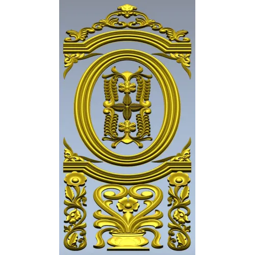 Декоративная дверная панель - овальный рельеф для ЧПУ (STL)