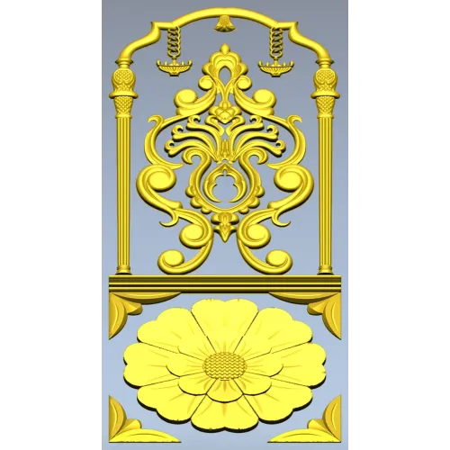 Декоративная дверная панель в барочном стиле - STL для ЧПУ