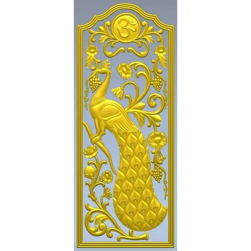 Peacock Vine Decorative Panel - STL 3D Model for CNC