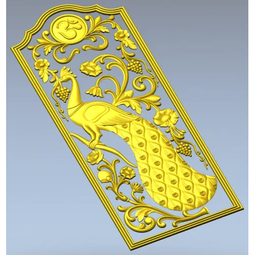 Peacock Vine Decorative Panel - STL 3D Model for CNC