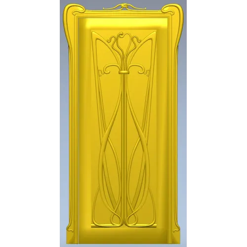 Art Nouveau Lily Door Panel - STL 3D model for CNC
