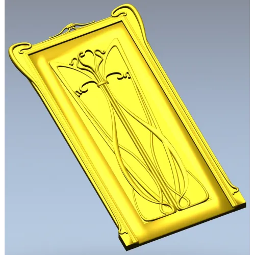 Art Nouveau Lily Door Panel - STL 3D model for CNC