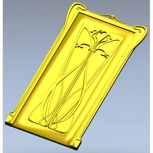 Art Nouveau Lily Door Panel - STL 3D model for CNC