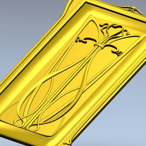 Art Nouveau Lily Door Panel - STL 3D model for CNC