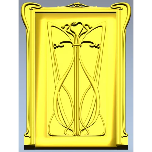 Art Nouveau Lily Door Panel - STL 3D model for CNC