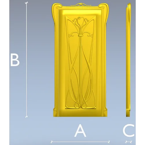 Art Nouveau Lily Door Panel - STL 3D model for CNC