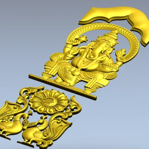Ganesha Relief Panel STL for CNC Router