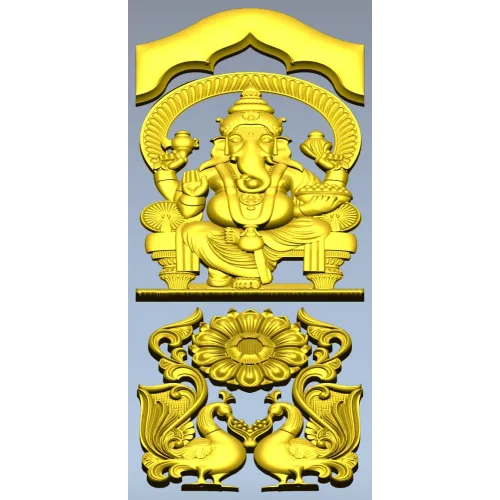 Ganesha Relief Panel STL for CNC Router