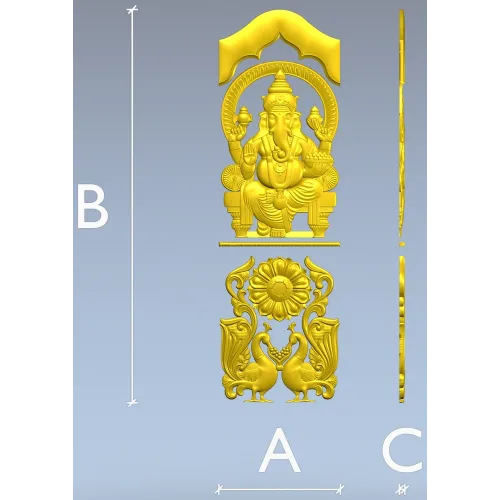 Ganesha Relief Panel STL for CNC Router