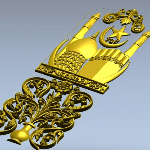 Minaret Relief Door Panel STL for CNC