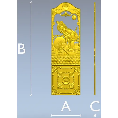 Декоративная дверная панель с рельефом ребёнка - STL для ЧПУ