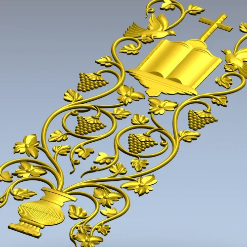Религиозная декоративная панель "Евангелие и лоза" - 3D модель STL для ЧПУ