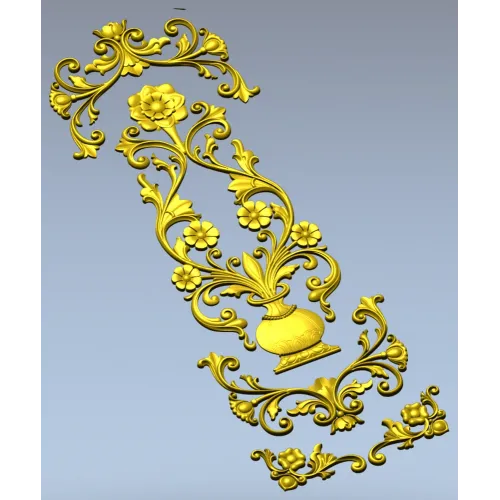 Вертикальная декоративная накладка "Вазон Элеганс" - 3D модель STL для ЧПУ