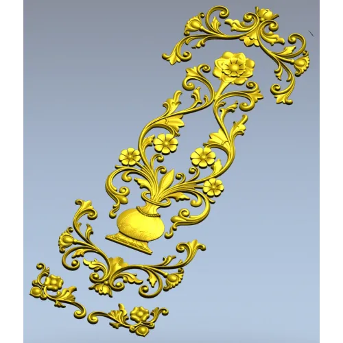 Вертикальная декоративная накладка "Вазон Элеганс" - 3D модель STL для ЧПУ