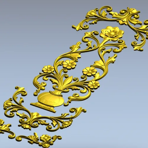 Вертикальная декоративная накладка "Вазон Элеганс" - 3D модель STL для ЧПУ