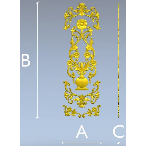 Вертикальная декоративная накладка "Вазон Элеганс" - 3D модель STL для ЧПУ