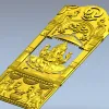 Ganesha Shrine Door Panel - detailed STL 3D model for CNC