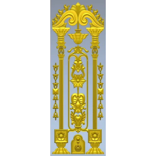 Imperial Pilaster - Baroque Door Overlay STL 3D model for CNC