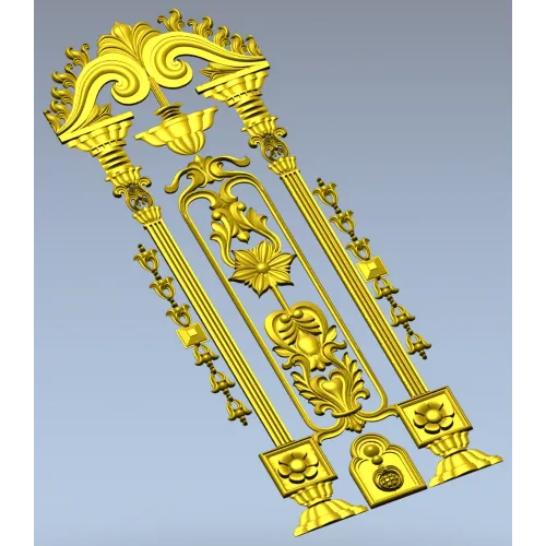 Imperial Pilaster - Baroque Door Overlay STL 3D model for CNC