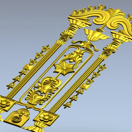 Imperial Pilaster - Baroque Door Overlay STL 3D model for CNC