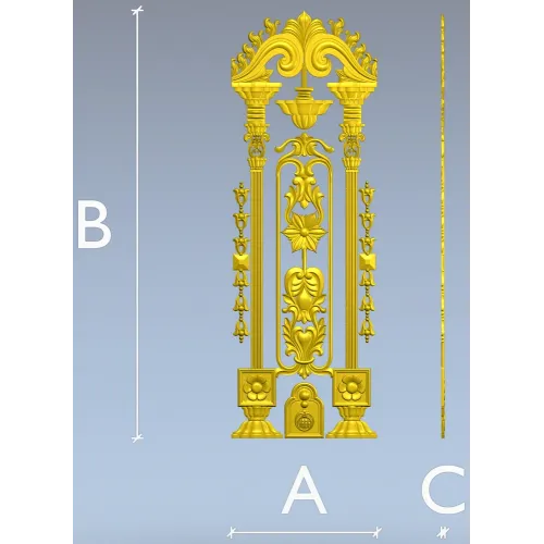 Imperial Pilaster - Baroque Door Overlay STL 3D model for CNC