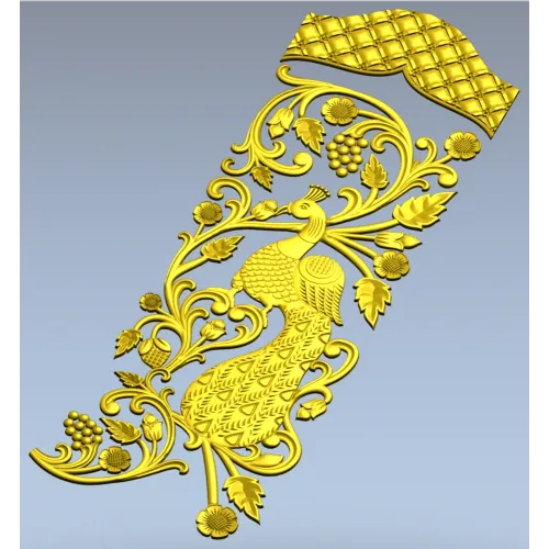 Дверная накладка "Павлинья ветвь" - 3D модель STL для ЧПУ