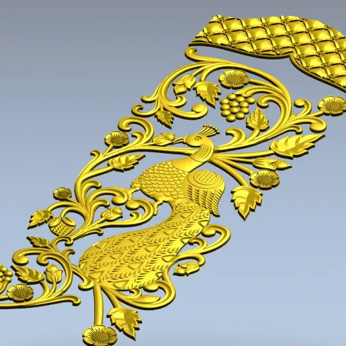 Дверная накладка "Павлинья ветвь" - 3D модель STL для ЧПУ