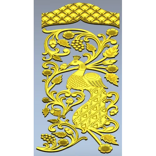 Дверная накладка "Павлинья ветвь" - 3D модель STL для ЧПУ