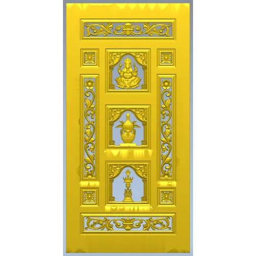 Ornamental Three-Niche Door Panel STL for CNC