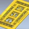 Ornamental Three-Niche Door Panel STL for CNC