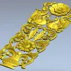 Regal Bloom - ornate vertical panel STL for CNC milling
