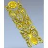 Вертикальная резная накладка "Цветочный вазон" - 3D модель STL для ЧПУ