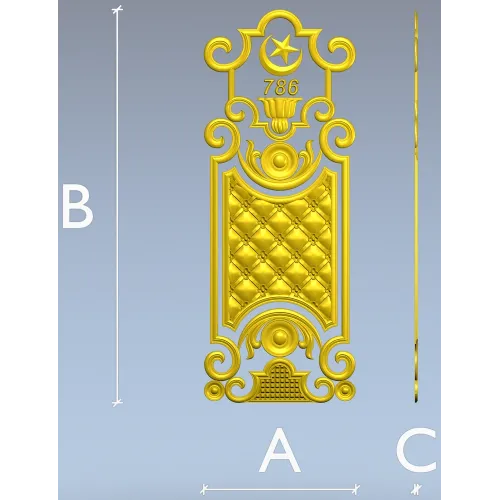 Ornate Quilted Door Panel STL
