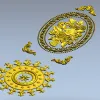 Цветочный медальон "Элегия" - комплект декоративных накладок STL для ЧПУ