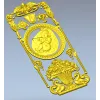 Вертикальная декоративная панель с медальоном и вазой - STL для ЧПУ