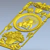 Барочная дверная панель STL - Путто и вазон