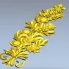 Floral Bouquet Applique STL - high-relief 3D model for CNC routers
