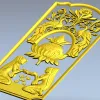 Ornamental Lotus Offering Panel - STL 3D Relief for CNC