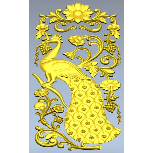 Павлинья декоративная панель STL для ЧПУ