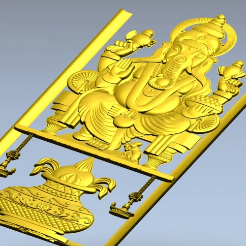 Ганеша - рельефная 3D модель для ЧПУ в формате STL