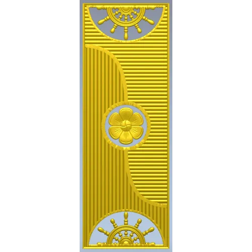 Decorative Door Panel STL - Rosette & Helm Relief