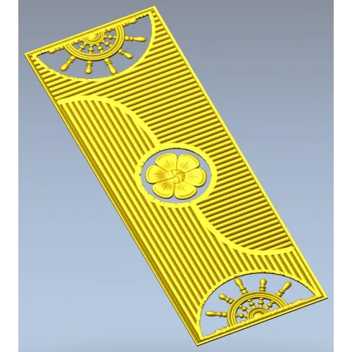 Decorative Door Panel STL - Rosette & Helm Relief